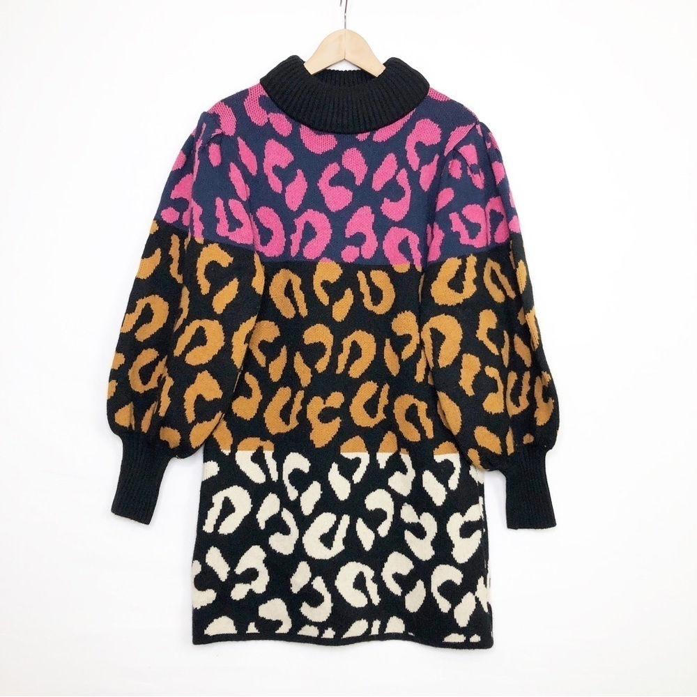 Farm, Rio mixed leopard knit sweater dress - Picture 5 of 14